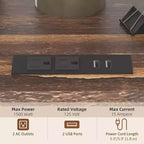 Meuble d'imprimante avec prise et ports de chargement USB, table d'imprimante mobile industrielle avec rangement et roulettes