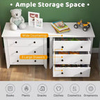 Costway Commode à 3 Tiroirs Table de Chevet pour Salon Chambre Blanc