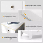 Costway Commode à 3 Tiroirs Table de Chevet pour Salon Chambre Blanc
