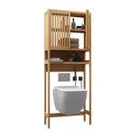 Meuble de Rangement Sur Pied Pour Toilettes, Étagère de Toilette Gain de Place Indépendante Avec Étagère Ouverte, Organisateur d'Armoire de Salle de Bain Pour Buanderie Salle de Bain