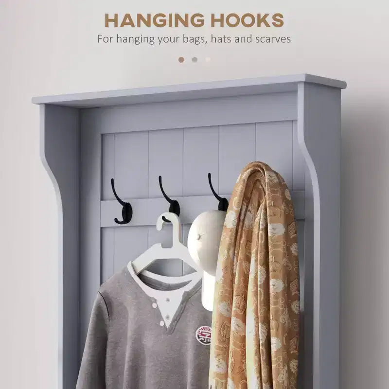 Meuble d'entrée avec porte-manteau et banc, banc de vestiaire avec rangement et patères