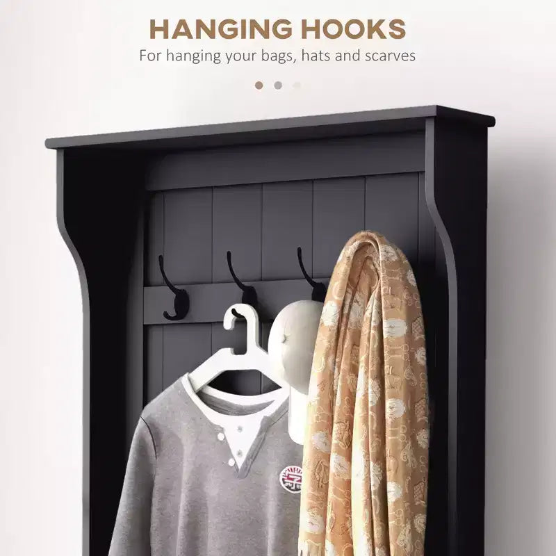 Meuble d'entrée avec porte-manteau et banc, banc de vestiaire avec rangement et patères