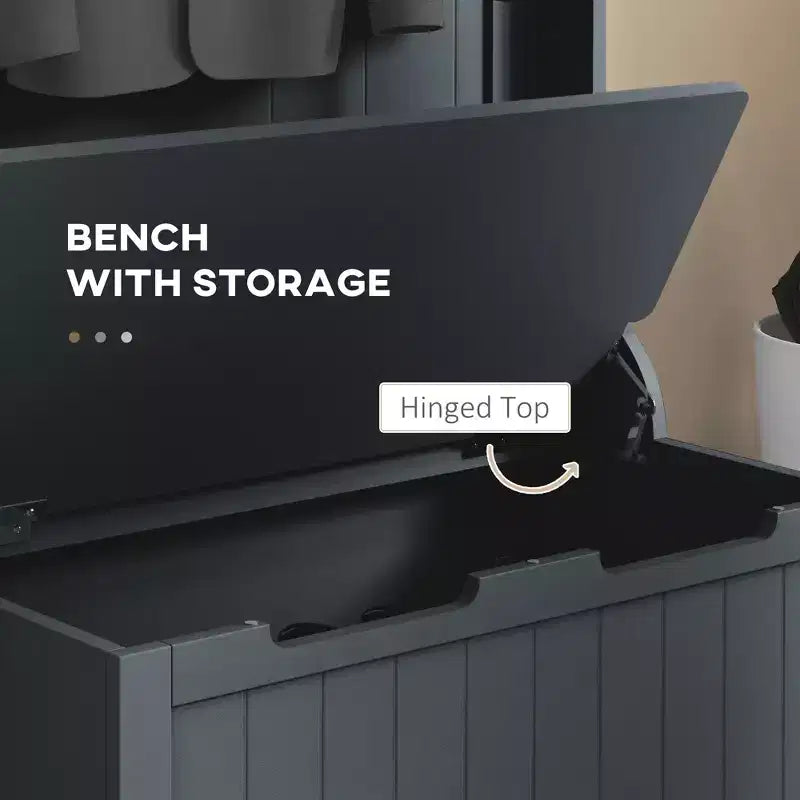 Meuble d'entrée avec porte-manteau et banc, banc de vestiaire avec rangement et patères