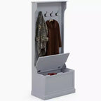 Meuble d'entrée avec porte-manteau et banc, banc de vestiaire avec rangement et patères