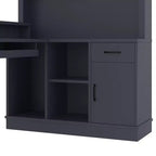 Bureau de jeu en L Bellemave avec prise, tiroirs, étagère, bureau d'étude en L pour coin
