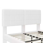 Cadre de lit plateforme rembourré Queen/King Size Lit flottant avec lumière et tête de lit, blanc - ModernLuxe