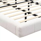 Cadre de lit plateforme rembourré Queen/King Size Lit flottant avec lumière et tête de lit, blanc - ModernLuxe