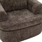 Fauteuil de salon TUYOHW, fauteuil pivotant en forme de baril avec coussin à double couche, capacité de 113 kg, fauteuil d'appoint rond en chenille de 93 cm pour salon, bureau