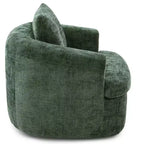 Fauteuil de salon TUYOHW, fauteuil pivotant en forme de baril avec coussin à double couche, capacité de 113 kg, fauteuil d'appoint rond en chenille de 93 cm pour salon, bureau