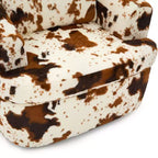 Fauteuil de salon TUYOHW, fauteuil pivotant en forme de baril avec coussin à double couche, capacité de 113 kg, fauteuil d'appoint rond en chenille de 93 cm pour salon, bureau
