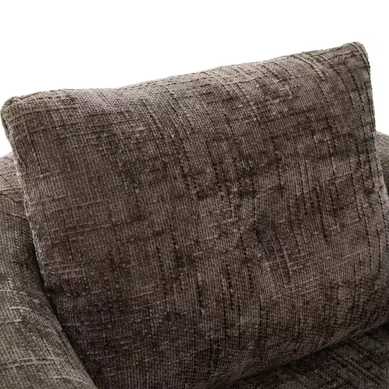 Fauteuil de salon TUYOHW, fauteuil pivotant en forme de baril avec coussin à double couche, capacité de 113 kg, fauteuil d'appoint rond en chenille de 93 cm pour salon, bureau