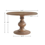 Table à manger ronde en bois GDFStudio Barron Farmhouse de 46 po avec plateau en placage de diamant