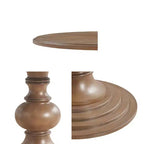 Table à manger ronde en bois GDFStudio Barron Farmhouse de 46 po avec plateau en placage de diamant