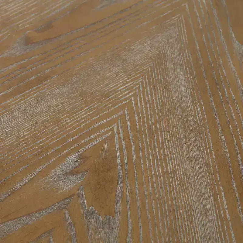 Table à manger ronde en bois GDFStudio Barron Farmhouse de 46 po avec plateau en placage de diamant