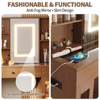 Grande coiffeuse avec miroir coulissant, table de maquillage avec tiroirs de rangement, étagères, armoires, station de beauté en MDF, montage facile
