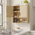Meuble de rangement mural de salle de bain, organiseur 2 niveaux au-dessus des toilettes, armoire en bois étanche pour salle de bain, cuisine, salon