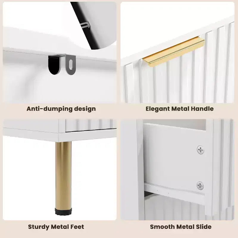Commode 8 tiroirs motif zèbre, blanche, grand espace de rangement, coffre de rangement universel pour toute la maison