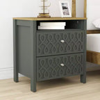 Tables de chevet Galano Modern à 2 tiroirs avec rangement ouvert - Lot de 2 - 53,1 cm (L) x 39,9 cm (P) x 57,7 cm (H)
