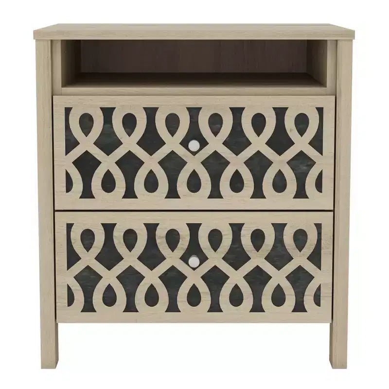 Tables de chevet Galano Modern à 2 tiroirs avec rangement ouvert - Lot de 2 - 53,1 cm (L) x 39,9 cm (P) x 57,7 cm (H)