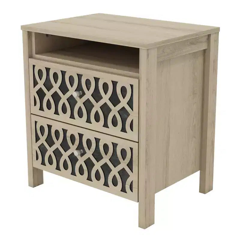 Tables de chevet Galano Modern à 2 tiroirs avec rangement ouvert - Lot de 2 - 53,1 cm (L) x 39,9 cm (P) x 57,7 cm (H)