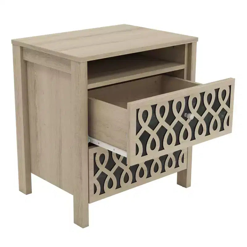 Tables de chevet Galano Modern à 2 tiroirs avec rangement ouvert - Lot de 2 - 53,1 cm (L) x 39,9 cm (P) x 57,7 cm (H)