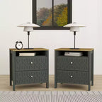 Tables de chevet Galano Modern à 2 tiroirs avec rangement ouvert - Lot de 2 - 53,1 cm (L) x 39,9 cm (P) x 57,7 cm (H)