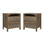Tables de chevet Galano Modern à 2 tiroirs avec rangement ouvert - Lot de 2 - 53,1 cm (L) x 39,9 cm (P) x 57,7 cm (H)