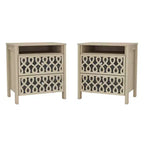 Tables de chevet Galano Modern à 2 tiroirs avec rangement ouvert - Lot de 2 - 53,1 cm (L) x 39,9 cm (P) x 57,7 cm (H)