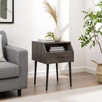 Table de chevet moderne Marlow de GDFStudio avec tiroir et rangement ouvert