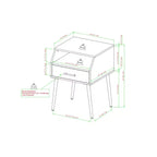 Table de chevet moderne Marlow de GDFStudio avec tiroir et rangement ouvert