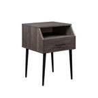 Table de chevet moderne Marlow de GDFStudio avec tiroir et rangement ouvert