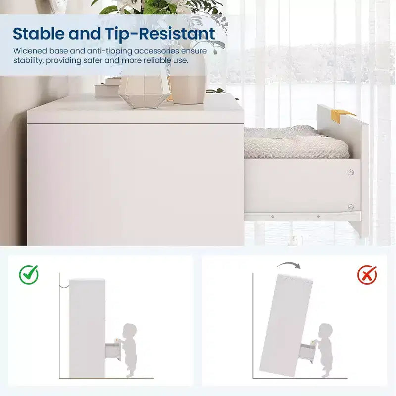 Commode 4 tiroirs White Wave 55, armoire de rangement haute avec finition ton bois, organiseur multifonctionnel pour chambre d'enfant, couloir, salon