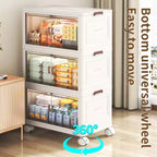 AEELLEEA Bacs de rangement empilables et pliables à roulettes avec couvercle, 4/5/6 niveaux | Pour vêtements, pulls et serviettes (organisation de placard)