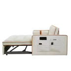 Canapé convertible de 55,5 pouces, causeuse en velours, futon causeuse moderne avec poches latérales et lit gigogne