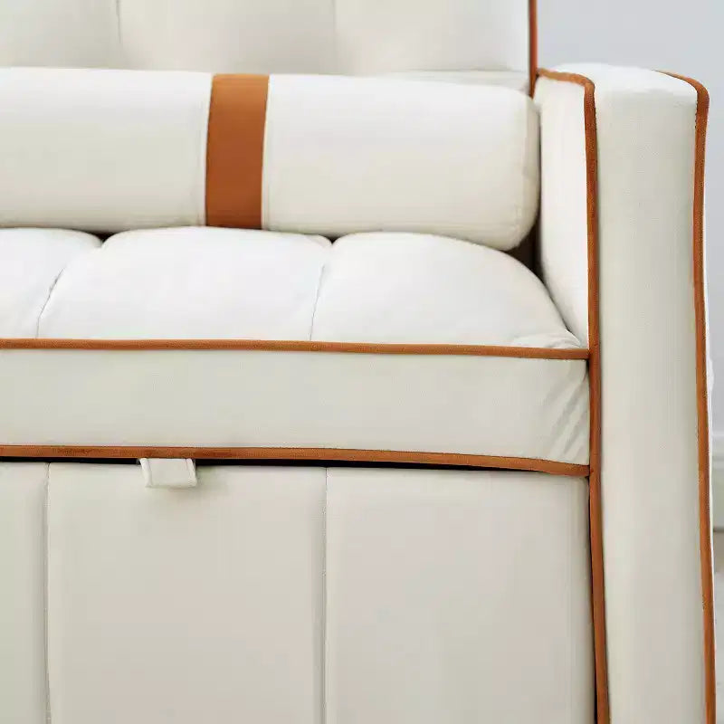Canapé convertible de 55,5 pouces, causeuse en velours, futon causeuse moderne avec poches latérales et lit gigogne