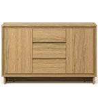 Heynemo Armoire de rangement moderne avec 2 portes, 3 tiroirs et bords encadrés