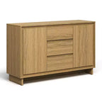 Heynemo Armoire de rangement moderne avec 2 portes, 3 tiroirs et bords encadrés