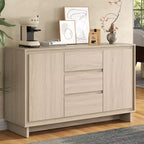 Heynemo Armoire de rangement moderne avec 2 portes, 3 tiroirs et bords encadrés