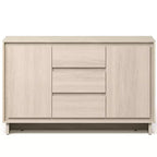 Heynemo Armoire de rangement moderne avec 2 portes, 3 tiroirs et bords encadrés
