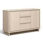 Heynemo Armoire de rangement moderne avec 2 portes, 3 tiroirs et bords encadrés