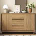 Heynemo Armoire de rangement moderne avec 2 portes, 3 tiroirs et bords encadrés