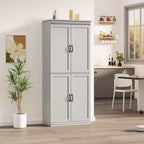 Meuble de rangement haut, armoire de garde-manger autoportante avec étagères réglables et portes, placard de cuisine de 178 cm