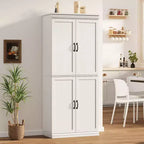 Meuble de rangement haut, armoire de garde-manger autoportante avec étagères réglables et portes, placard de cuisine de 178 cm
