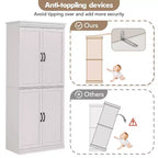 Meuble de rangement haut, armoire de garde-manger autoportante avec étagères réglables et portes, placard de cuisine de 178 cm