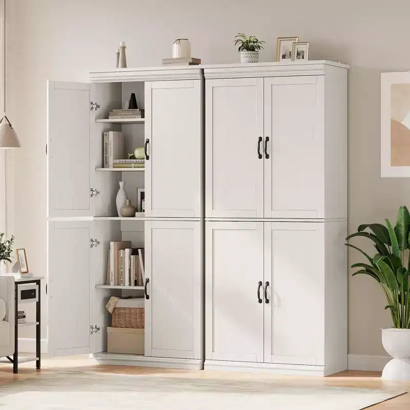 Meuble de rangement haut, armoire de garde-manger autoportante avec étagères réglables et portes, placard de cuisine de 178 cm