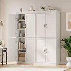 Meuble de rangement haut, armoire de garde-manger autoportante avec étagères réglables et portes, placard de cuisine de 178 cm