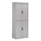 Meuble de rangement haut, armoire de garde-manger autoportante avec étagères réglables et portes, placard de cuisine de 178 cm