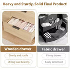 Commode Garvee 6 pour chambre, commode à tiroirs autoportante de 120 cm de large avec prises de courant, coffre de rangement en bois pour salon