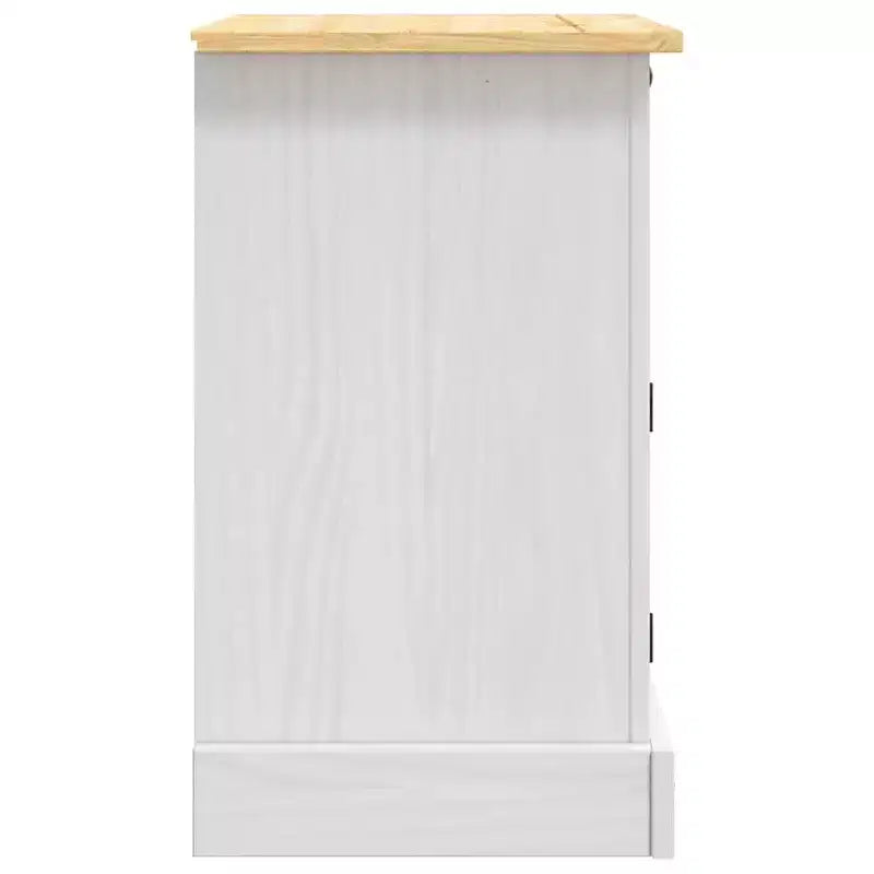 vidaXL Table de chevet de rangement avec tiroir Pin mexicain Gamme Corona