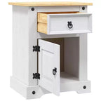 vidaXL Table de chevet de rangement avec tiroir Pin mexicain Gamme Corona